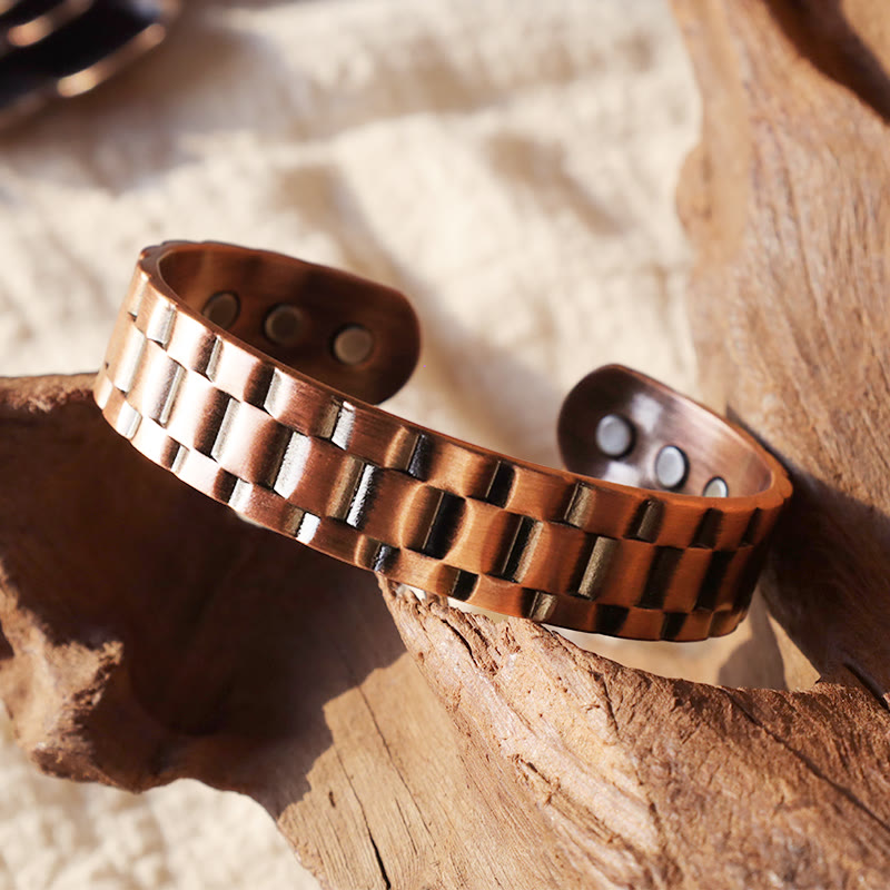Buddha Stones Vintage Copper Balance Cuff Bracelet Bracelet Bangle BS 2