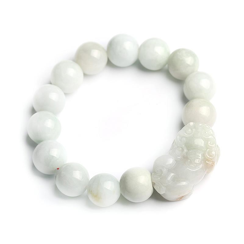 Buddha Stones Fengshui Wealth Prosperity Jade PiXiu Luck Bracelet Bracelet BS 0.53 IN(13.5MM)