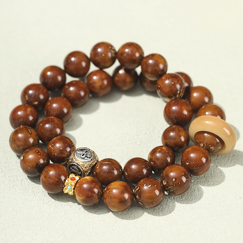 Buddha Stones Tibetan Natural Purple Gold Rat Bodhi Seed Wealth Double Wrap Bracelet Bracelet BS 2