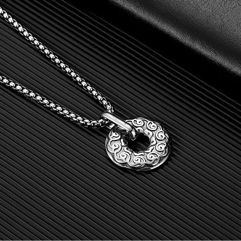 Buddha Stones Tibetan Om Mani Padme Hum Peace Buckle Creativity Necklace Pendant Necklaces & Pendants BS 4