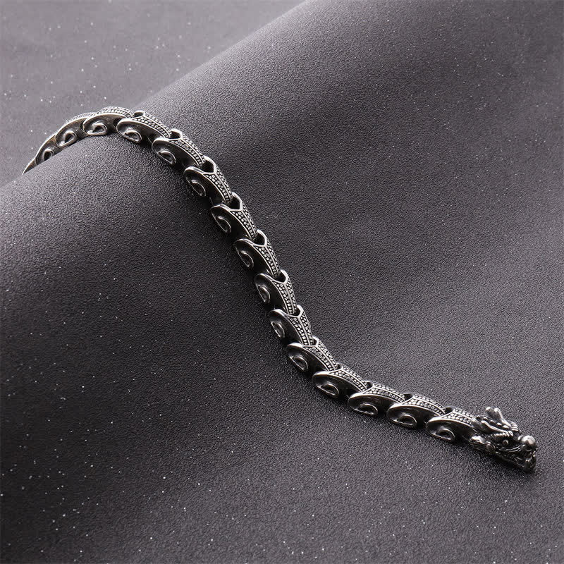 Buddha Stones Dragon Pattern Titanium Steel Protection Necklace Pendant Bracelet Necklaces & Pendants BS 5