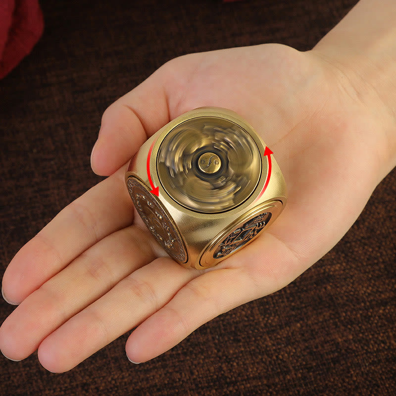 Buddha Stones Four Beasts Feng Shui Yin Yang Bagua Copper Coin Harmony Rotatable Decoration Decorations BS 3
