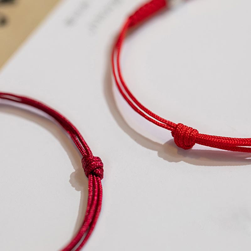 Buddha Stones 925 Sterling Silver Luck Bead Protection Red String Braided Bracelet Bracelet BS 5