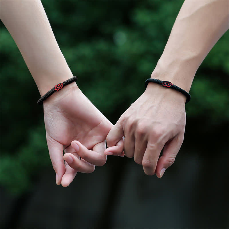 Foviel 2Pcs Tibetan Luck Chinese Knot Protection String Bracelet