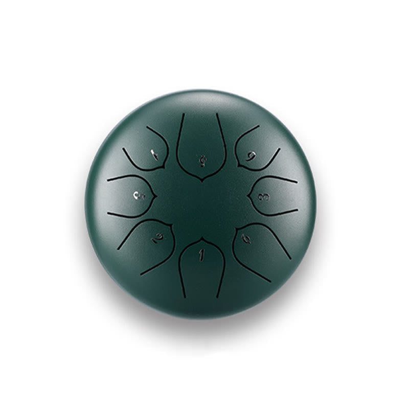 Buddha Stones Steel Tongue Drum Sound Healing Meditation Lotus Pattern Drum Kit 8 Note 6 Inch Percussion Instrument Tongue Drum BS 15