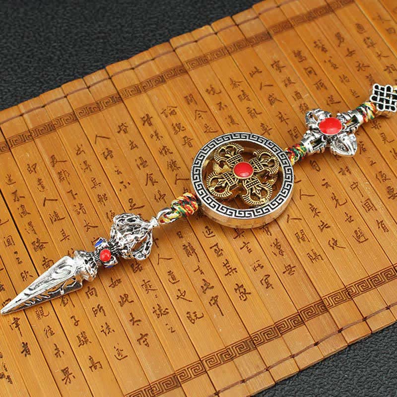 Buddha Stones Tibet Om Mani Padme Hum Vajra Dorje Spiritual Car Hanging Decoration Car Hanging Decoration BS 7