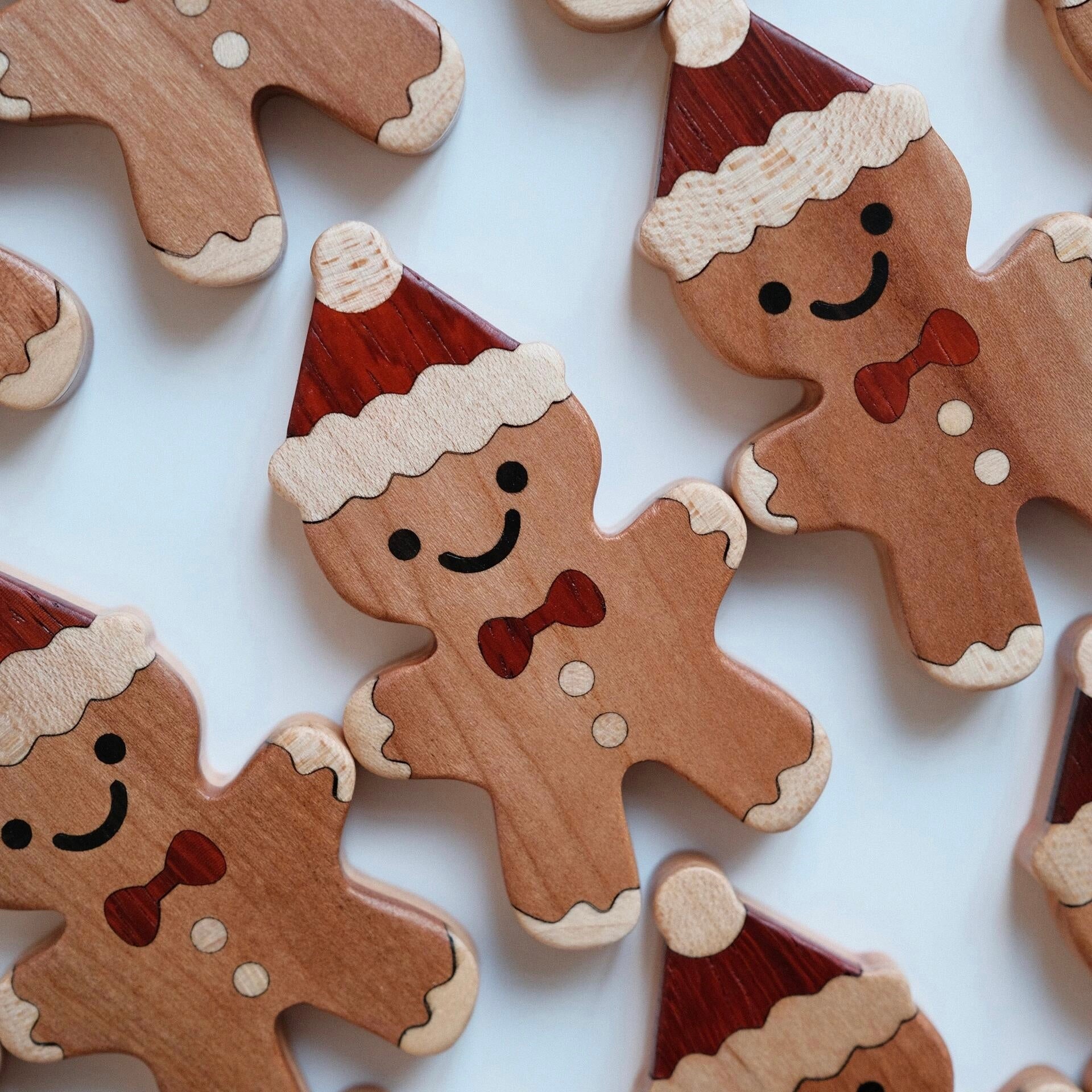 Llavero de Madera Navideño - Hombre de Jengibre Árbol de Navidad