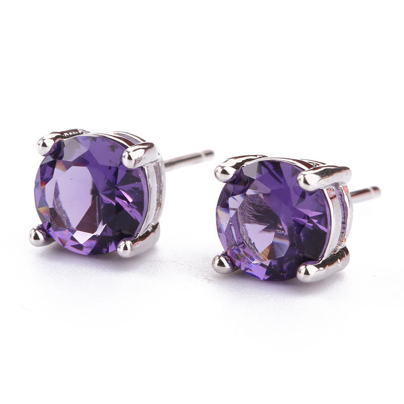Buddha Stones Natural Various Gemstone Amethyst Love Earrings Earring BS Amethyst
