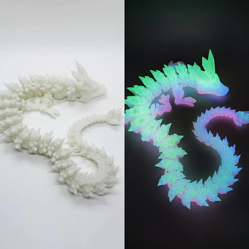 Buddha Stones Feng Shui Dragon Luminous 3D Printed Dragon Luck Success Home Decoration Decorations BS Luminous Rainbow Dragon 60cm