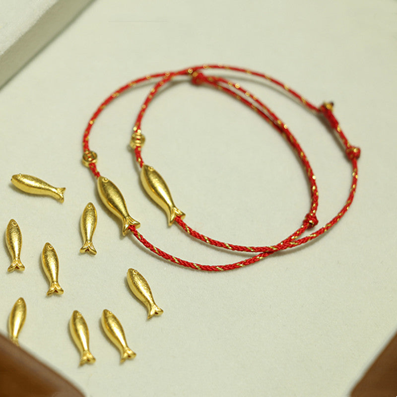 Buddha Stones 14K Gold Plated Koi Fish Luck Wealth Braided Bracelet Bracelet BS main