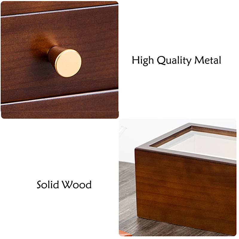 Buddha Stones Retro Solid Wood Jewelry Box Jewelry Storage Box With Drawer Jewelry Box BS 22