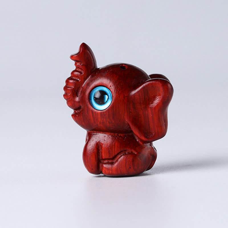 Foviel Sandalwood Small Leaf Red Sandalwood Green Sandalwood Lucky Mini Elephant Carved Protection Decoration