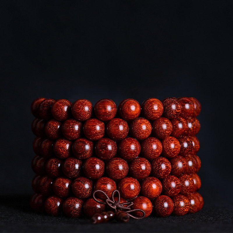 Buddha Stones Tibetan Small Leaf Red Sandalwood Balance Bracelet - image 13