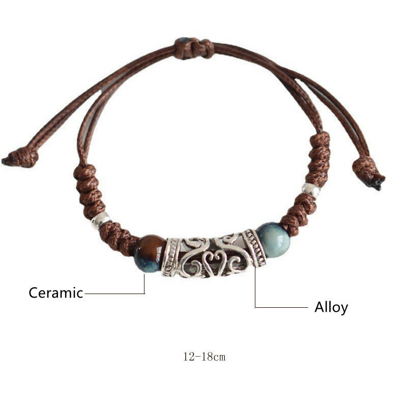 Buddha Stones Tibet Ceramic Bead Wealth String Bracelet Bracelet BS 5