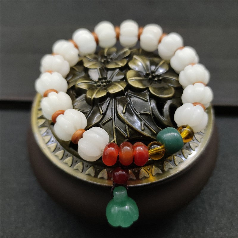 Buddha Stones Natural Bodhi Seed Agate Bodhi Harmony Bracelet Bracelet BS Bodhi Seed