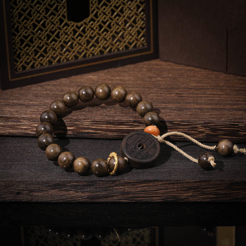 Buddha Stones Ebony Wood Mountain Ghosts Spend Money Balance Bracelet Bracelet BS 2