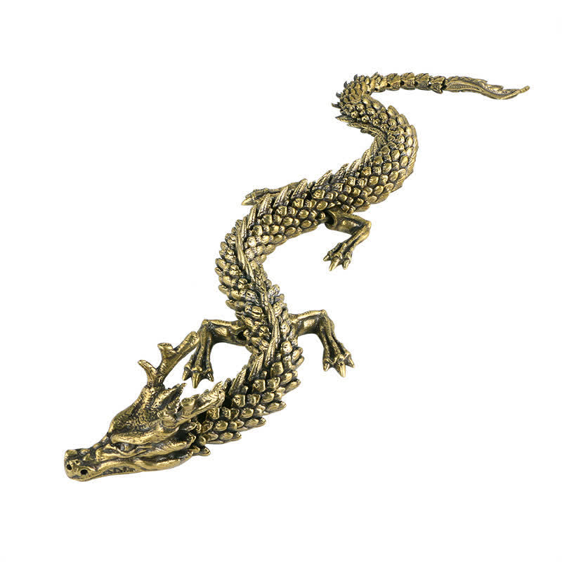 Buddha Stones Brass Copper Dragon Wealth Luck Protection Statue Figurine Home Decoration Decorations BS 6