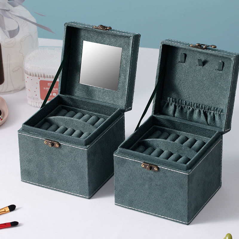 Buddha Stones Jewelry Box Organizer Three-Layer Jewelry Storage Box Flannel Gift Box Jewelry Box BS 9