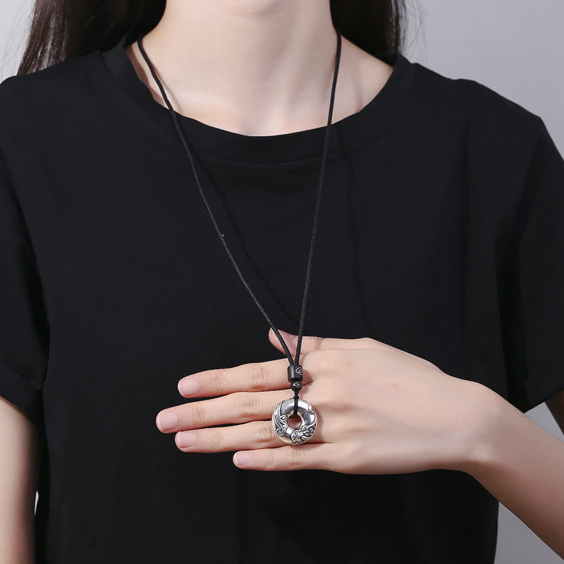 Buddha Stones PiXiu Peace Buckle Copper Wealth Necklace Pendant Necklaces & Pendants BS 3