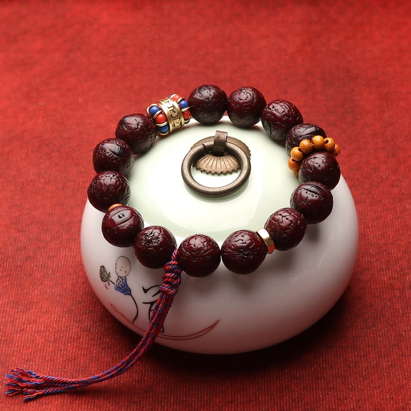 Buddha Stones Bodhi Seed Bead Peace Calm Tassel Bracelet Bracelet BS 1