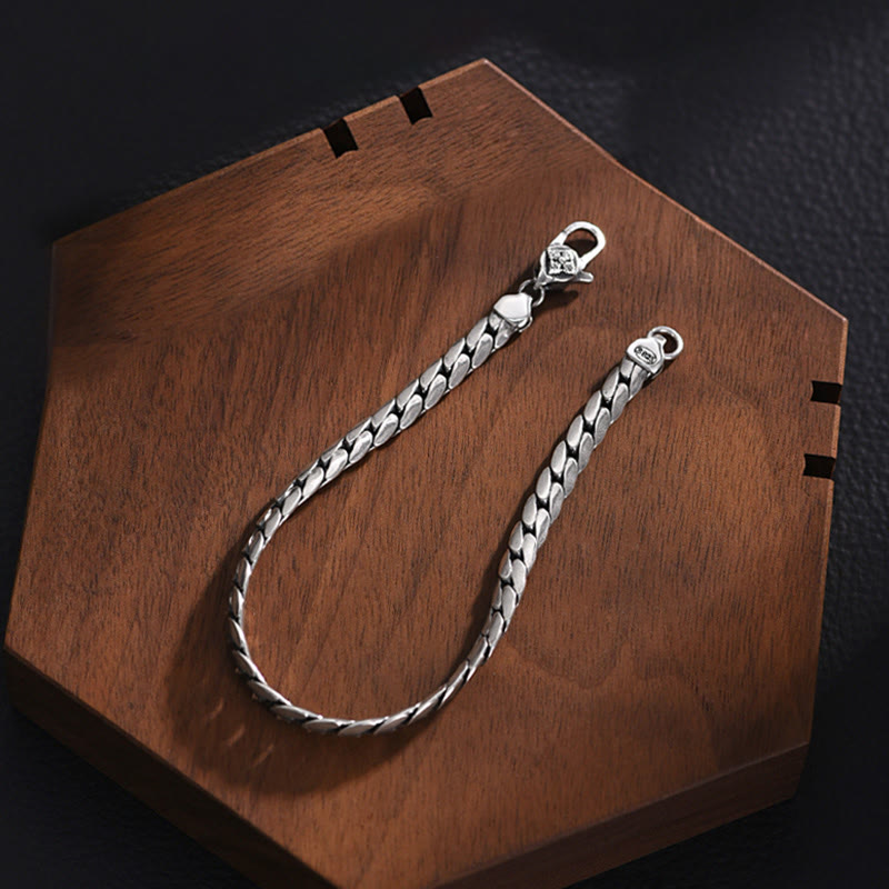 Buddha Stones Double Dorje Vajra Strength Punk Copper Chain Bracelet Necklace Bracelet BS 4