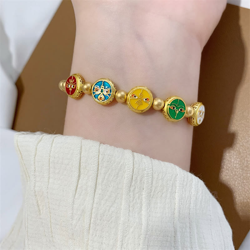 Buddha Stones Tibetan Five God Of Wealth Copper Beads Luck Bracelet Bracelet BS 7