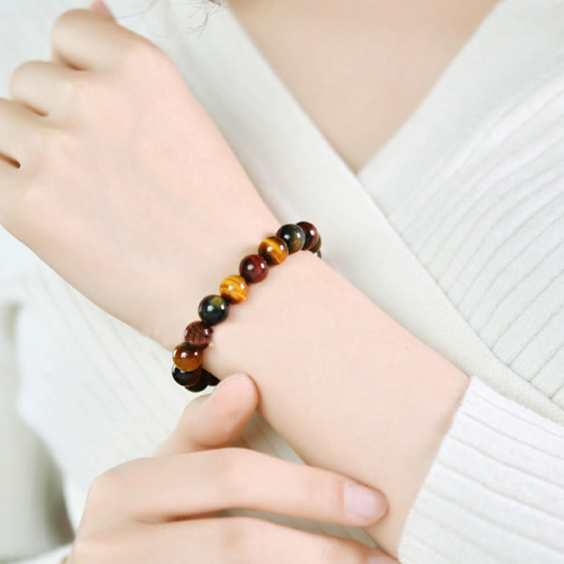 Bracelet de protection positive en œil-de-tigre naturel Foviel