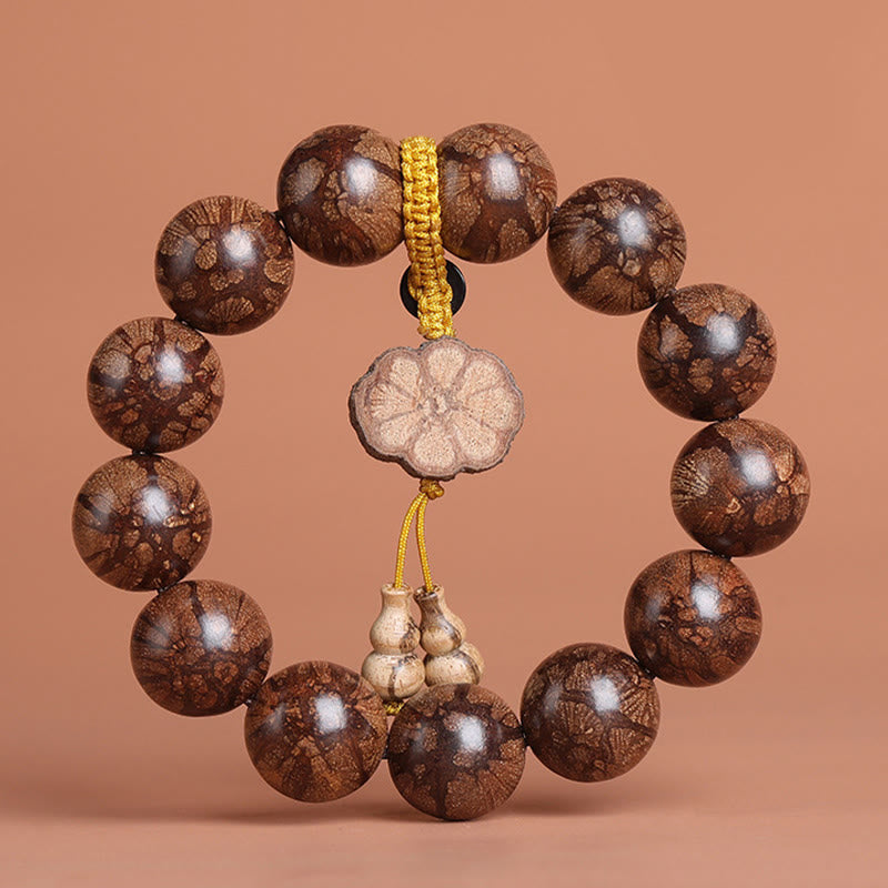 Buddha Stones Plum Blossom Wood Inner Peace Bracelet Bracelet BS 4