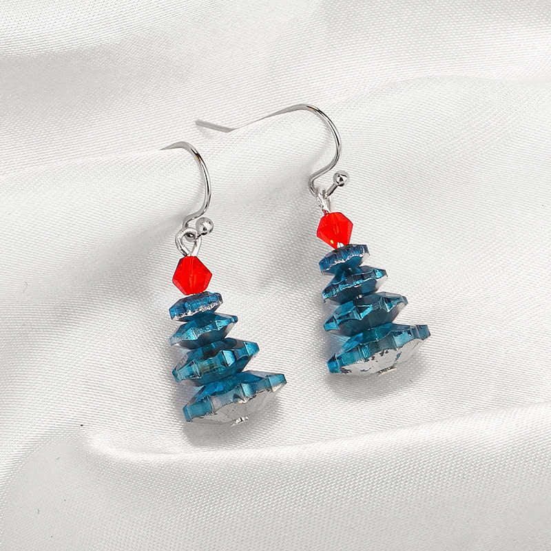 Buddha Stones Various Crystals Christmas Tree Amethyst Peace Healing Drop Earrings Earrings BS 14