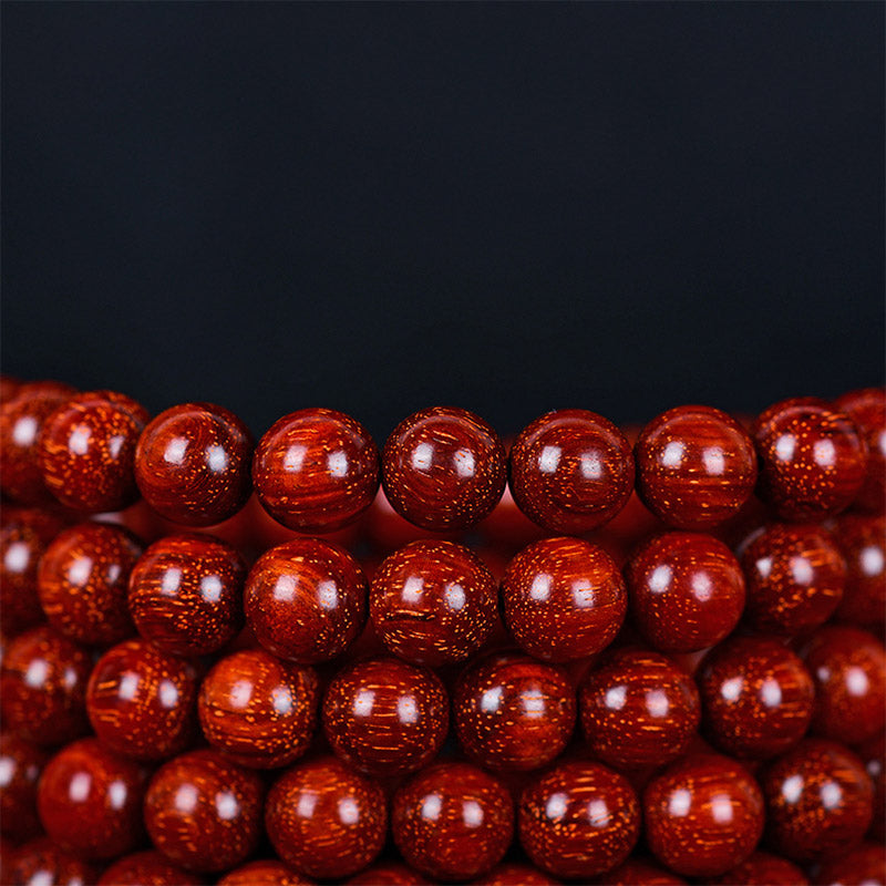 Buddha Stones Tibetan Small Leaf Red Sandalwood Balance Bracelet - image 15