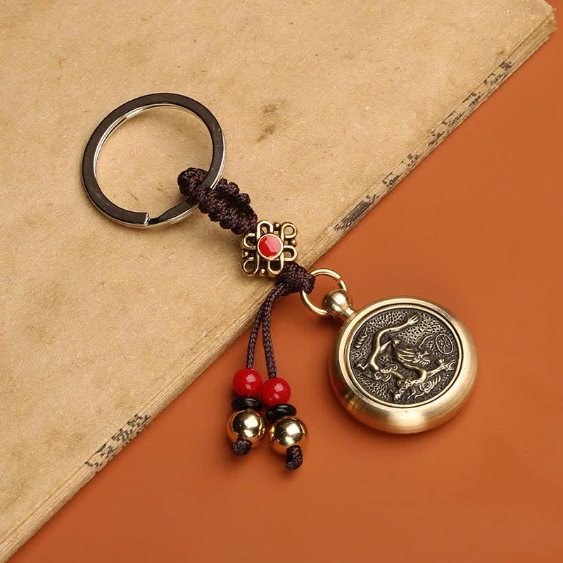 Buddha Stones 12 Chinese Zodiac Blessing Wealth Fortune Keychain Key Chain BS Dragon