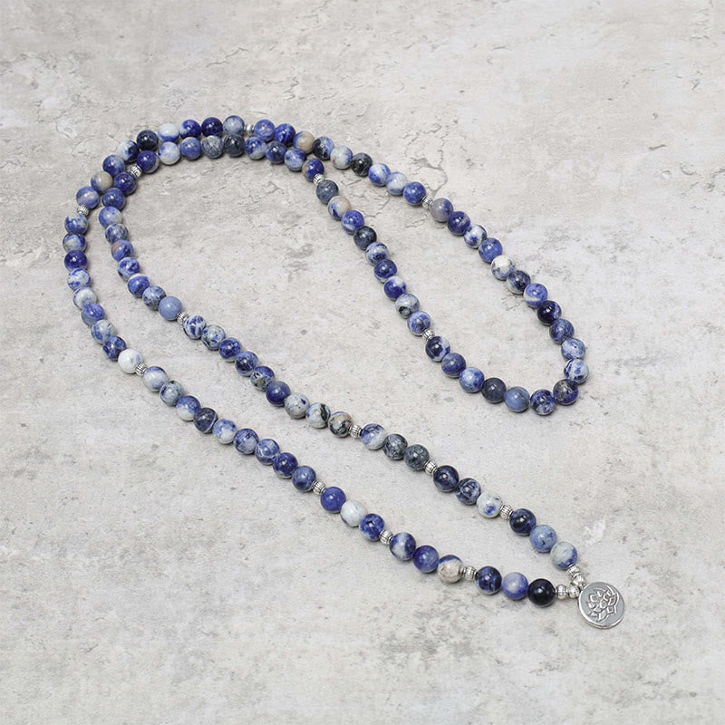 Buddha Stones Natural Blue Aventurine Lotus Peace Necklace Bracelet Bracelet Necklaces & Pendants BS 6