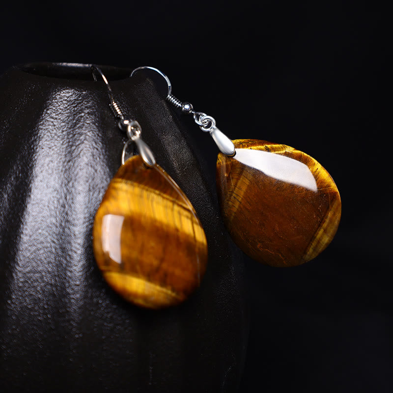 Buddha Stones Natural Aventurine Dangle Healing Drop Earrings Earrings BS 12