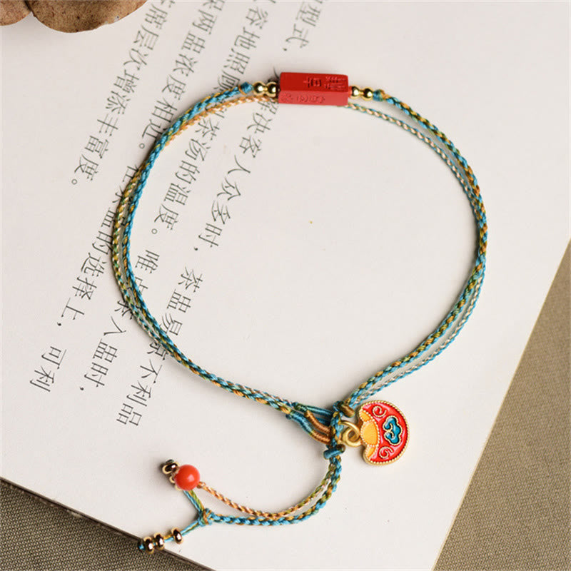 Buddha Stones Handmade Cinnabar As One Wishes Blessing Braid Double Layer Bracelet Bracelet BS 6