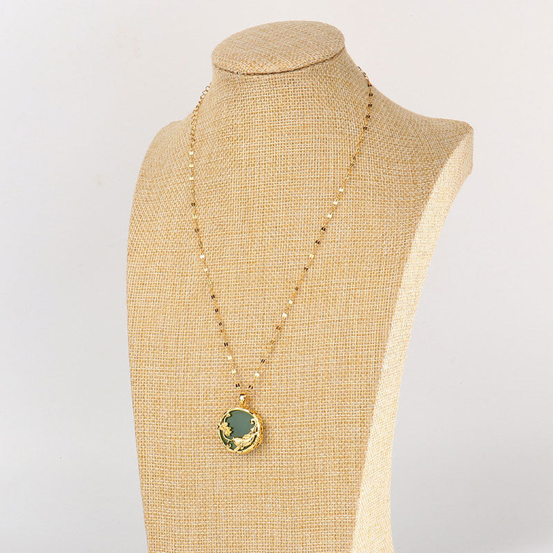 Buddha Stones Natural Jade Koi Fish Lotus Luck Necklace Pendant Necklaces & Pendants BS 3