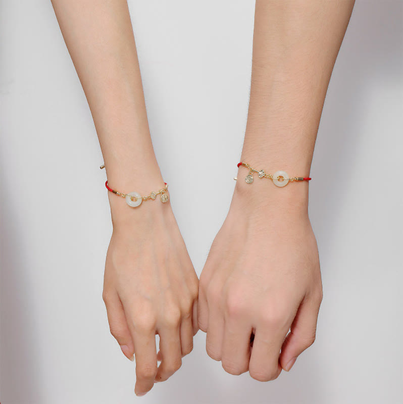 Buddha Stones "Wishing You Peace and Protection" Jade Red Rope Bracelet Includes Gift Message Card - image 17