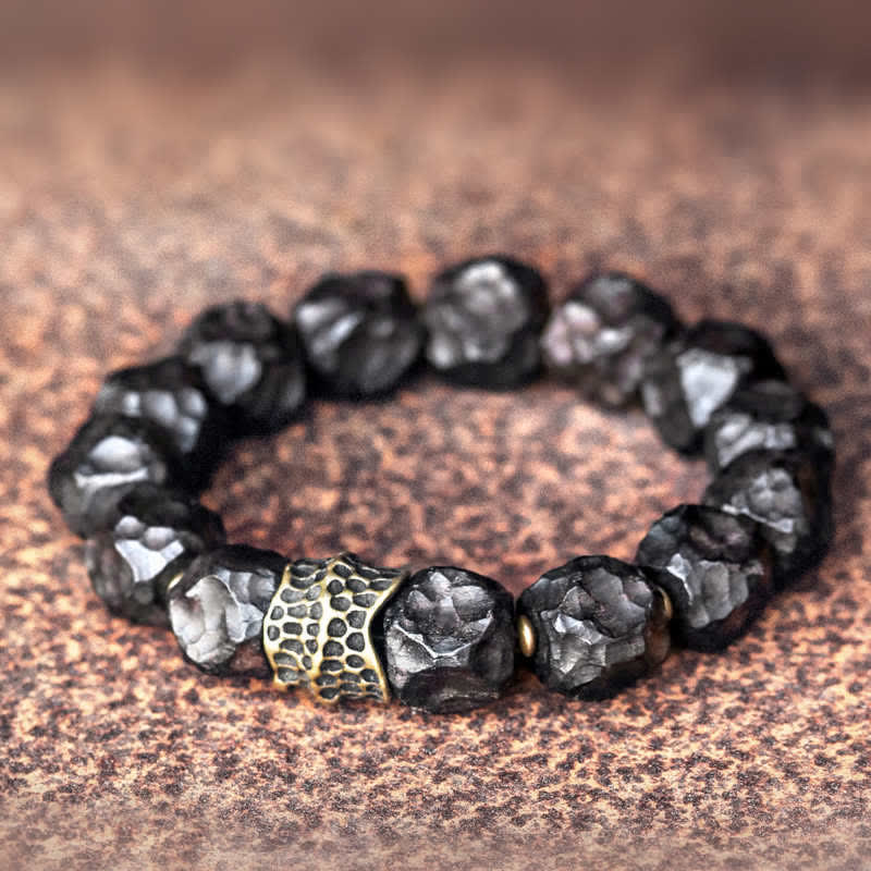 Buddha Stones Ebony Wood Copper Peace Balance Couple Bracelet Bracelet BS 18cm