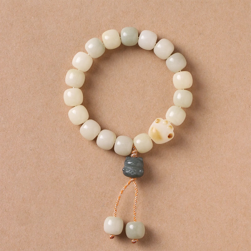 Buddha Stones Lucky Cat Bodhi Seed Cat Paw Peace Bracelet Bracelet BS 3