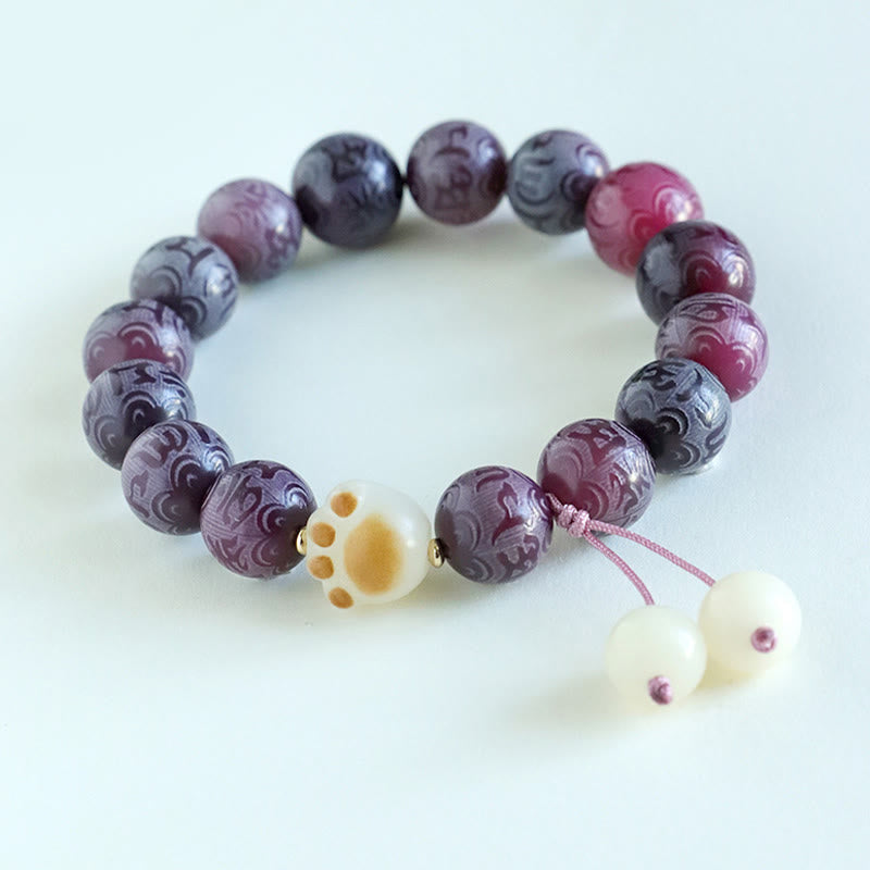 Buddha Stones Bodhi Seed Om Mani Padme Hum Carved Harmony Bracelet Bracelet BS 20