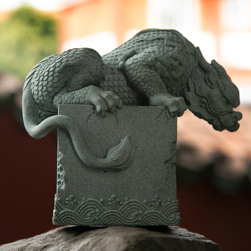 Buddha Stones Feng Shui Standing Sitting Dragon Success Luck Home Decoration Decorations BS 17