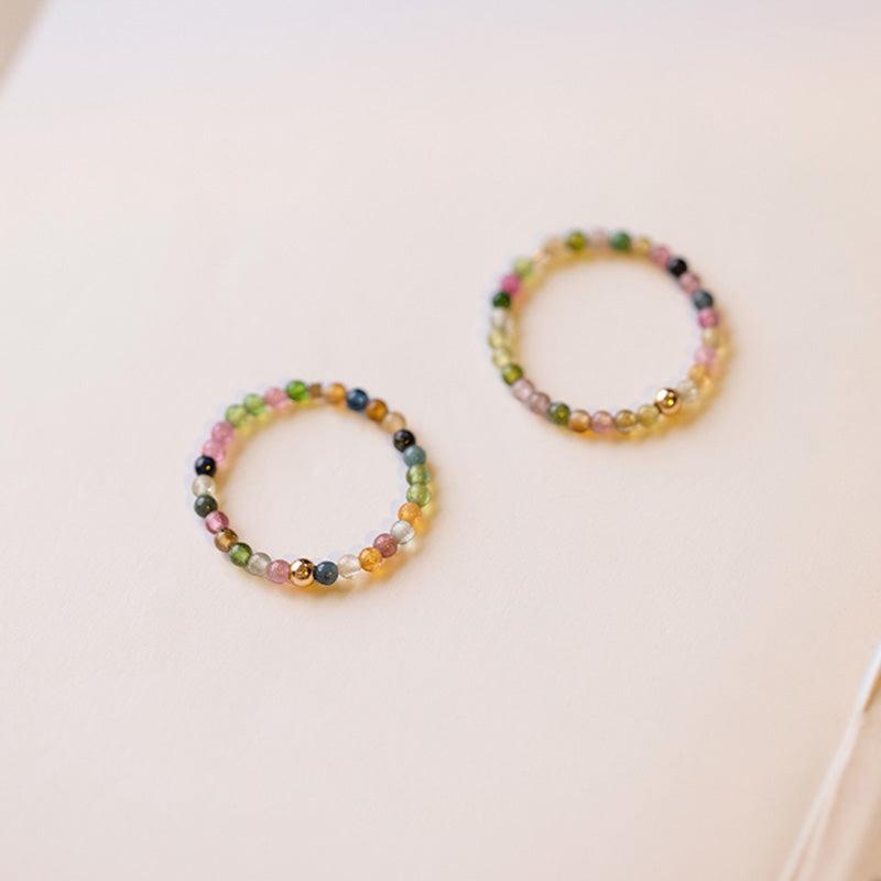 Buddha Stones Natural Tourmaline Positive Love Ring Ring BS 8