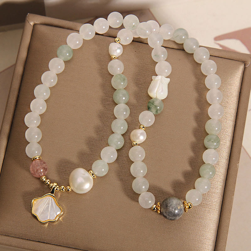 Buddha Stones Double Layer Jade Shell Luck Bracelet Bracelet BS 5