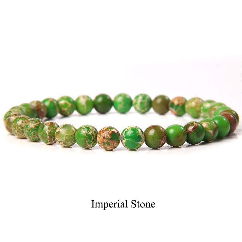 Buddha Stones Natural Stone Quartz Healing Beads Bracelet Bracelet BS 8mm Imperial Stone