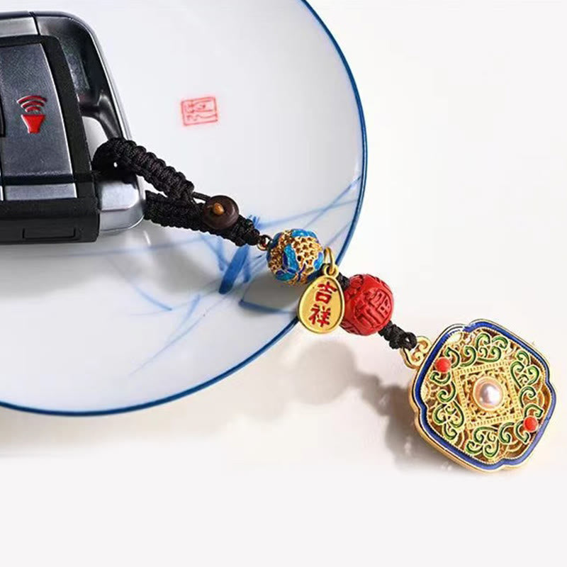 Buddha Stones Fu Character Blessing Ruyi Charm Key Chain Key Chain BS 5