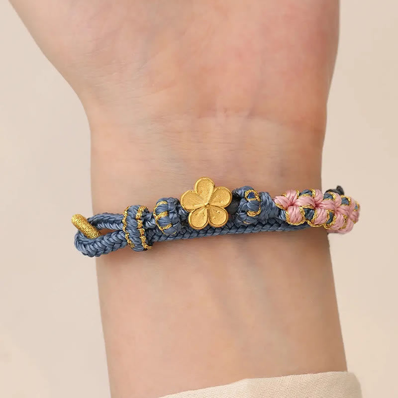 Buddha Stones Peach Blossom Design Wealth String Bracelet Bracelet BS 2