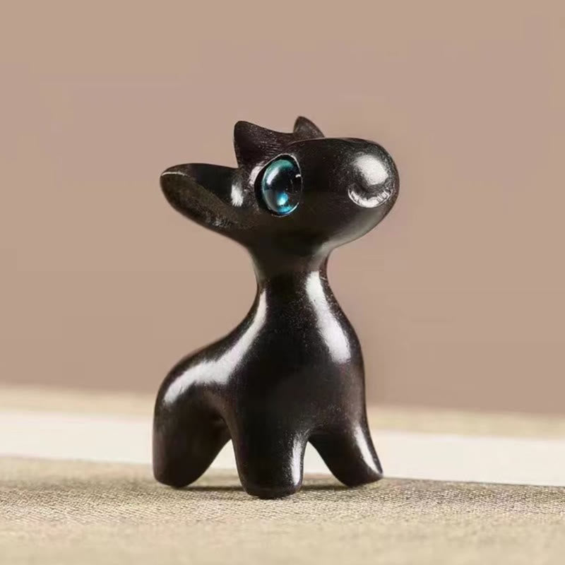 Foviel Small Leaf Red Sandalwood Ebony Wood Sandalwood Green Sandalwood Lucky Mini Deer Protection Decoration