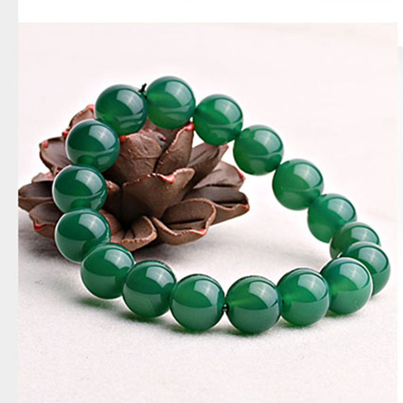 Bracelet de soutien en agate verte naturelle Foviel