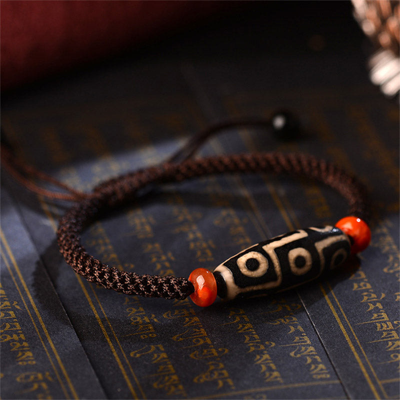 Buddha Stones Tibetan Nine-Eye Dzi Bead Prosperity String Bracelet Bracelet BS 3