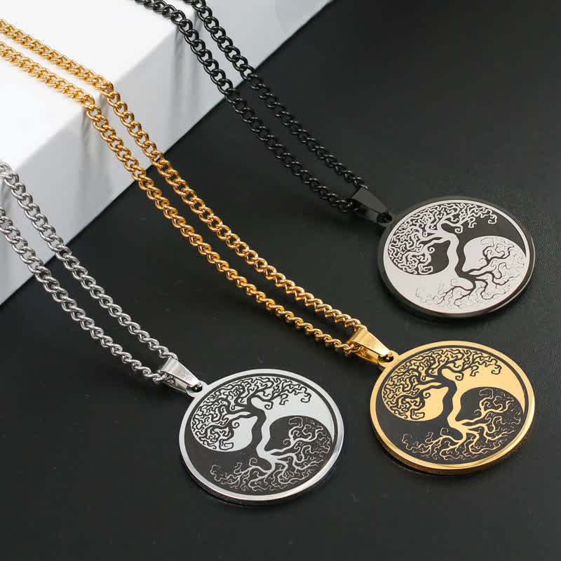 Buddha Stones The Tree of Life Titanium Steel Connection Necklace Pendant Necklaces & Pendants BS 1