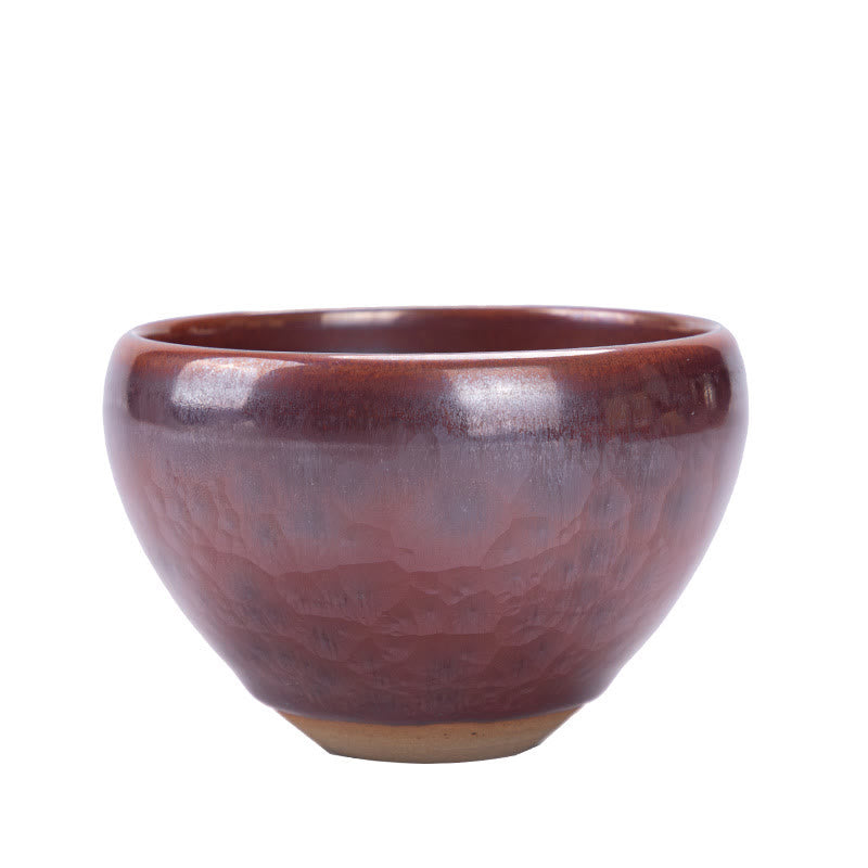 Buddha Stones Handmade Chinese Jianzhan Lotus Design Ceramic Teacup Kung Fu Tea Cup Jian Zhan Tea Cup BS 15